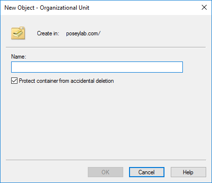 Captura de pantalla de una pestaña de creación de nuevo objeto, con una casilla de verificación marcada que dice 