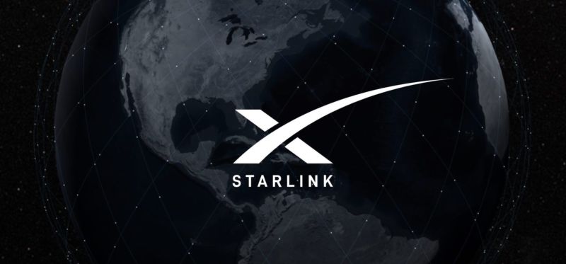 Logotipo de Starlink impuesto sobre una imagen estilizada de la Tierra.