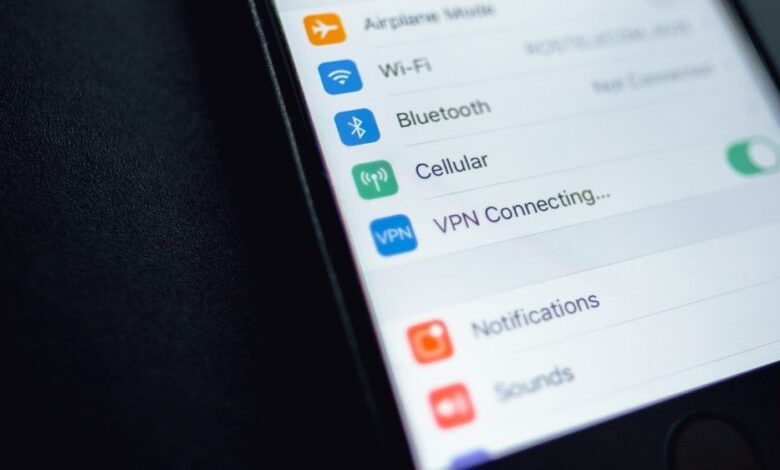 Connecting to a VPN in iOS settings