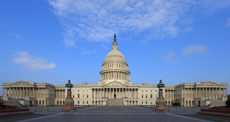 Fotografía del edificio del Capitolio de los Estados Unidos.