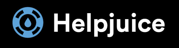 Imagen del logo de Helpjuice.Dos círculos concéntricos con una gota de agua azul en el medio antes de la palabra 