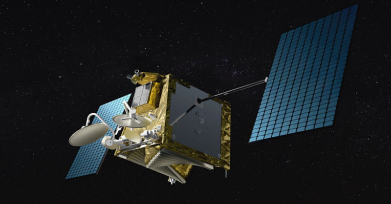 Ilustración de un satélite OneWeb en el espacio.