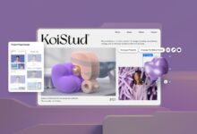 Wix Portfolio template on a screen with a purple background