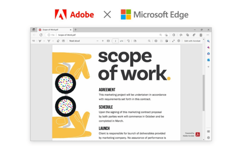 Adobe Acrobat potencia el lector de PDF gratuito de Microsoft Edge